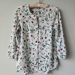 Floral Button-Up Blouse